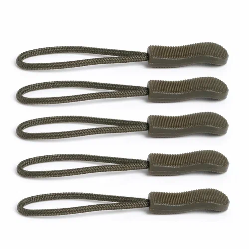 Язычок на бегунок молнии набор 5 шт зеленый хаки